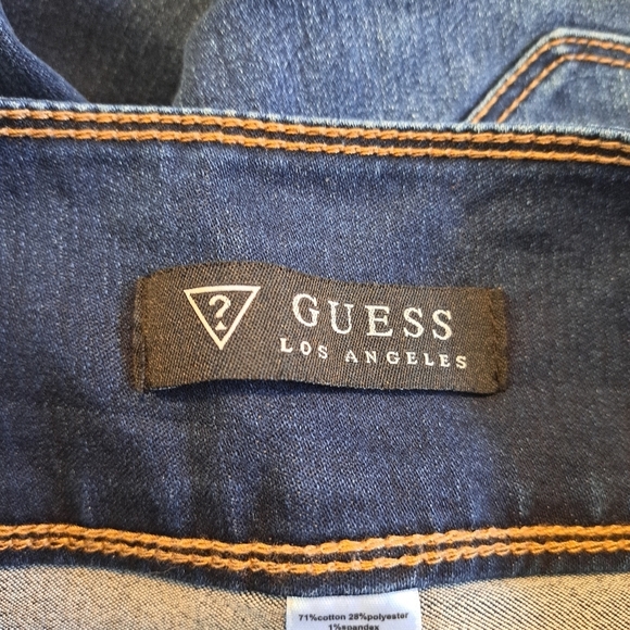 Guess girls size 7 3 snap closure skinny jeans, dark wash EUC - Picture 6 of 7